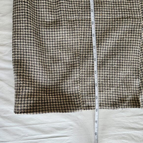 Johnnie-O retro look pintuck front LS houndstooth gray lined silk mini dress XXL - Picture 15 of 16